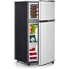 FOHERE Mini Frigorifero con Congelatore 76L, Frigo Piccolo Doppia Porta Silenzioso (50L+26L) per Camera da Letto e Monolocale, Mini Bar per Bevande e Gelati a Risparmio Energetico, 43dB
