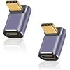 Duttek Adattatore angolare USB C da 40 Gbps,adattatore USB C da 90 gradi supporta 8k@60Hz e 100W di ricarica,compatibile con Thunderbolt 3/4 e con dispositivi di interfaccia USB di tipo C