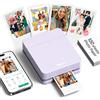 Nelko PP01 Stampante fotografica portatile con 100 fogli di carta e cartuccia d'inchiostro, stampa fotografica istantanea con retro adesivo per iOS/Android, mini stampante tascabile con divertente app