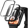 NEWZEROL 2 Pezzi Cover Compatibili per Xiaomi Band 10 Pro | [AntiGraffio] Vetro Temperato Integrato Custodia per PC, HD Anti Graffio Protezione Totale Custodia - Nero/Trasparente