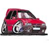 Top Banana Gifts Tappetino per mouse per Fiat Uno Turbo, qualità premium, 0214, colore: Rosso