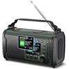 NEEMOSI Radio di Emergenza DAB+/FM 20000mAh con Powerbank - Radio Solare e a Manovella con Bluetooth 5.3, SOS, Torcia e Luce Lettura per Campeggio e Blackout（Verde militare）