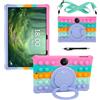 FKQLH Cover per TCL Tab 11 Gen 2/Tab Gen 2 FE Tablet 11 Pollici, Silicone Custodia Protettiva Antiurto con Supporto Rotante/Spalla, Rosa