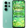 Blackview Wave 10 Smartphone 4G AI Offerte, 6,88 HD+, 24GB+128GB (2TB Esterna), 3 Assistenti Intelligenti AI, Fotocamera 32MP+13MP, Slot per 3 Schede, Android 16 Dual SIM Cellulare GPS, Verde