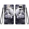KARTXITAI Cover Compatibile con LG K40S PU Pelle TPU Silicone Portafoglio Magnetica con Disegni Motivo Animale Flip Custodia in Libro Slot Schede Custodia-Luna lupo,nuvole,cielo,mare