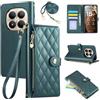 Rosbtib Custodia per Xiaomi Redmi Note 15 Pro+ Plus 5G Cover Premium Pelle PU Wallet Flip Case con Tracolla Lunga Slot per Schede Funzione di Supporto Magnetica Cover per Redmi Note 15 Pro+ 5G - Verde
