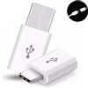REY Adattatore convertitore USB C 3.1 Maschio a Micro USB Femmina per carico e Dati, Bianco