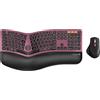 ProtoArc EKM01 Plus - Tastiera ergonomica wireless con mouse e tastiera Bluetooth ergonomica, design diviso, poggiapolsi, multi-dispositivo, ricaricabile, per Windows/Mac OS, colore: rosso vino