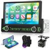 Hodozzy 1 Din Autoradio con Senza Fili Carplay Android Auto Mirror link, 1 Din 7 Pollici Touch Screen Stereo con Bluetooth Radio FM EQ SWC Retroilluminazione Colorata, Radio Supporto USB/Type-C
