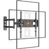 FORGING MOUNT Supporto TV Parete con Braccio Lungo 550mm per Schermi Piatti/Curvi da 26-65 Pollici, Staffa TV 180° Girevole Inclinabile Orientabile, fino a 40kg, Max VESA 400x400mm
