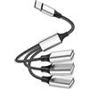 Powice Splitter USB C, US-B C 1 a 3 US-B2.0, 10 W, splitter USB ricaricabile 1 a 3,US-B C, adattatore USBC a U-SB, adatto per il trasferimento dati argento