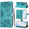 LSPCASA Custodia per Samsung Galaxy S25 FE 6,7 pollici, in pelle PU, per Samsung Galaxy S25 FE con funzione leggio, fiori di ciliegio, motivo farfalla, pieghevole, con scomparti per carte di credito