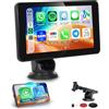 Rimoody 7 pollici Wireless CarPlay Android Supporto Auto Bluetooth Airplay per Auto Wireless CarPlay Android Schermo Carplay Portatile Auto