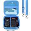 Canboc Custodia fotocamera DSLR Canon EOS Rebel T7/ R50/ R50 V/ R6 Mark II/ R100/ R8/ R7/ R5/ 90D/ 5D Mark IV e obiettivo 18-55 mm, borsa con tracolla e 3 divisori, blu (solo custodia)