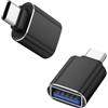 Tobfit Adattatore da USB C a USB 3.0, 2 pezzi, da USB-C a USB, per iPhone 16, 15, serie MacBook Pro, Mac mini, Samsung Galaxy S24, S25, S23, S22, ecc. (nero)