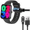 Blueshaweu Caricatore magnetico compatibile con PTHTECHUS S80 Smartwatch, caricatore magnetico USB 3,3 ft per PTHTECHUS S80 1,83 pollici Smartwatch per bambini (Nero)