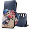 DiaryTown Cover per Samsung Galaxy A54 5G Custodia in PU Pelle a Libro Motivo Flip Caso Magnetica Portafoglio Blocco RFID Carta Slot Antiurto Protettiva Cover per Galaxy A54 5G - Rosa Rossa e Gatto