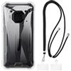 Shantime Custodia e Tracolla Compatibile con Blackview BV6200 Plus Cover per Telefono e Cinturino da Collo Regolabile con Fibbie in Metallo e 2 Patch(Chiaro + Nero)
