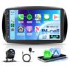 Rimoody 4G+64G Autoradio Android per Smart Fortwo 453 2014-2020, 9 HD Schermo IN-Cell con Carplay Android Auto Senza Fili Mirror Link Navi GPS Bluetooth WiFi FM/RDS/EQ Comandi al Volante Retrocamera