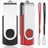 ARETOP Cle USB 64 GB - Chiavetta USB 2.0 Flash Drive Memoria Stick Archiviazione Rotante Disco Pendrive per Computer Portatile/PC/Auto (Rosso e Nero)