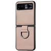 BAIDIYU Cover per Motorola Razr 40,Ultra-sottile,Resistente alle cadute,Custodia inferiore in PC+Combinazione pelle liscia,Con supporto ad anello,Cover per Motorola Razr 40.Color Crema