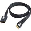 Allowish Mini SAS SFF-8087 to Slim SAS SFF-8654 4I High-Speed Server Connection Cable (1m,Black)