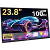 Kenowa Monitor portatile USB-C 23.8 pollici FHD 1080P IPS schermo esterno 100Hz FreeSync Gaming Monitor con altoparlante di tipo C/HDMI per laptop/PC/telefono/Mac/PS4