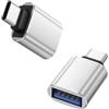 Tobfit Adattatore da USB C a USB 3.0, 2 pezzi, da USB-C a USB, per iPhone 16, 15, serie MacBook Pro, Mac mini, Samsung Galaxy S24, S25, S23, S22, ecc. (argento)