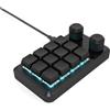 Kznifmk Programmazione Macro Tastiera cablata Personalizzata RGB 12 Copia Incolla Pulsante Mini Tastiera Gaming Hotswap Macropad Nero