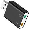 brooksnaji Adattatore per scheda audio USB, adattatore audio USB, scheda Plug and Play, collegamento semplice con apparecchiature audio, accessori per schede audio per computer portatile e desktop