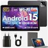Hasskya Tablet da 10 Pollici, Android 15 con Custodia, 18 GB + 128 GB, Espandibile Fino a 1 TB, Compatibile con Widevine L1, Octa-Core, WiFi 5, 6000 mAh, CPU T30, Doppia Fotocamera (5 MP+8 MP)