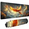 ZJNBBDOU Tappetino Mouse Giallo Tappetino Mouse XXL 60 x 30 cm, Mousepad Fenice Sottomano Scrivania con Bordi Cuciti, Impermeabile Accessori Gaming con Base in Gomma Antiscivolo per Computer -zjn25099J2H
