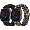 SITAFU 2 Pezzi Cinturino Compatibili con Fitbit Versa 3/Versa 4 Cinturino,Nylon Elastica Regolabile Cinturini di Ricambio Sport Strap per Donna Uomo