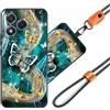 JEZSTHAI Custodia Compatibile con HONOR 400 Lite 5G Cover in Silicone TPU Morbido con Cordino/Laccio Tracolla Cellulare,Antiurto AntiGraffio Protettiva Bumper Case con Disegno Motivi,A04
