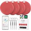 FUYAOSC Air Tracker Android, 4 PCS Smart Tracker Tag GPS Localizzatore Chiavi Compatibile con Trova Dispositivo(Solo Android), Bluetooth Tracker Tag Compatibile per Portafogli,Chiavi,Zaini (Rosso)
