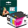 EVOKE 932 933 Kit di inchiostri compatibili con HP OFFICEJET 7110 7610 7612 7510 (CMYK) 5440 pagine 72 ml
