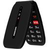 ABUBU Telefono cellulare 4G per anziani con coperchio flip, tasti e icone grandi, pulsante SOS, 8 contatti di chiamata rapida, composizione diretta, schermo 2,4, batteria 1200 mAh, nero, MAXCOM MM828