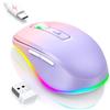 seenda Mouse wireless con Jiggler, illuminazione RGB, 2000 DPI, rosa e viola