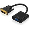 OcioDual Adattatore DVI-D 24+1 Maschio a VGA Femmina 15 Pin, Convertitore Video per PC, Monitor, Proiettore e Display