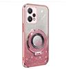 BLOTECH Cover Brillantini per Realme 9 Pro+ Bling Custodia in Silicone 360 rotazione finger grip glitter e supporto anello Morbido TPU Shockproof Coperture Bumper Gel Soft Custodia,Oro rosa