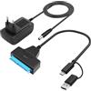 Hoembpn Cavo SATA a USB 3.0 Adattatore SSD/HDD 2.5/3.5 Unità Hard Disk Esterni e Interni Convertitore 5Gbps con 12V/2A Adattatore di Alimentazione Compatibile con Windows, Mac e Linux
