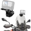PULUZ Supporto per fotocamera per parabrezza moto, morsetto per parabrezza con foro per vite da 1/4 per DJI Osmo Action 4 per Insta360 X4 Ace Pro, per GoPro Hero12 nero