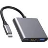 Wahbite Apple Adattatore da USB C a HDMI Multiport da 4K a 60Hz per iPhone 15/16, certificato MFi Digital AV Hub con USB 3.0, 100W PD per MacBook Pro Air iPad Pro