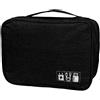 vetrine in rete Vetrineinrete® Organizer da Viaggio per Cavi Fili Accessori Cellulare con Chiusura a Zip organizzatore Custodia per dispositivi elettronici cavetti 64034 D65 (Nero)