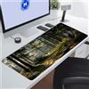 TengYuer Tappetino per Mouse Grande 800x300x2 mm Mouse Pad Gaming XXL Alberi Giungla Tappetino Mouse Gaming Tappetino Scrivania Antiscivolo con Bordi Cuciti per PC Ufficio e Casa