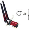 Puleuroy QCNFA765 WiFi6E Scheda WiFi Adattatore Wireless PCIE 5970M Tripla Banda 2.4G/5G/6G BT5.2 802.11AX 10DB Antenna per Win10/Win11