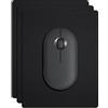 Cyanbone Confezione da 3 mini tappetini per mouse wireless e computer portatili, tappetino per mouse portatile con base in gomma antiscivolo e superficie impermeabile, nero, 14 x 17,8 cm