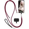 moex Unleash - Cordino per cellulare Motorola Edge 70 Pro da appendere senza custodia, universale, con moschettone, rimovibile, catena con cuscinetto per custodia, rosso, argento