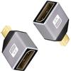 Duttek Adattatore da Mini DisplayPort a DisplayPort, DP femmina a Mini DP maschio, video UHD 8K a 60Hz per laptop, PC, giochi, monitor, TV, confezione da 2
