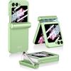 COQUE Custodia Galaxy Z Flip 6 con Penna e Slot, Pellicola Protettiva Integrata con Cerniera Pieghevole, Cover Pieghevole per Samsung Galaxy Z Flip 6 5G-menta